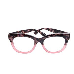 NICOLE MILLER WOMEN'S READING GLASSES +1.50 - PINK TORTOISE OVAL SHAPED FRAME